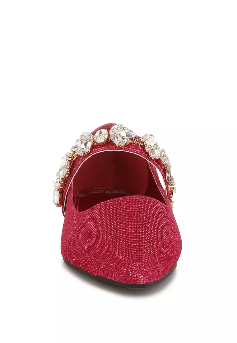 Bros Berlian Imitasi Balerina Glitter Warna Fuchsia