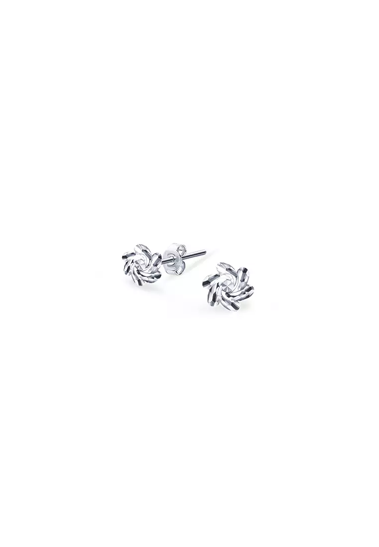 925 Sterling Silver Earrings SS120 Plated White Gold