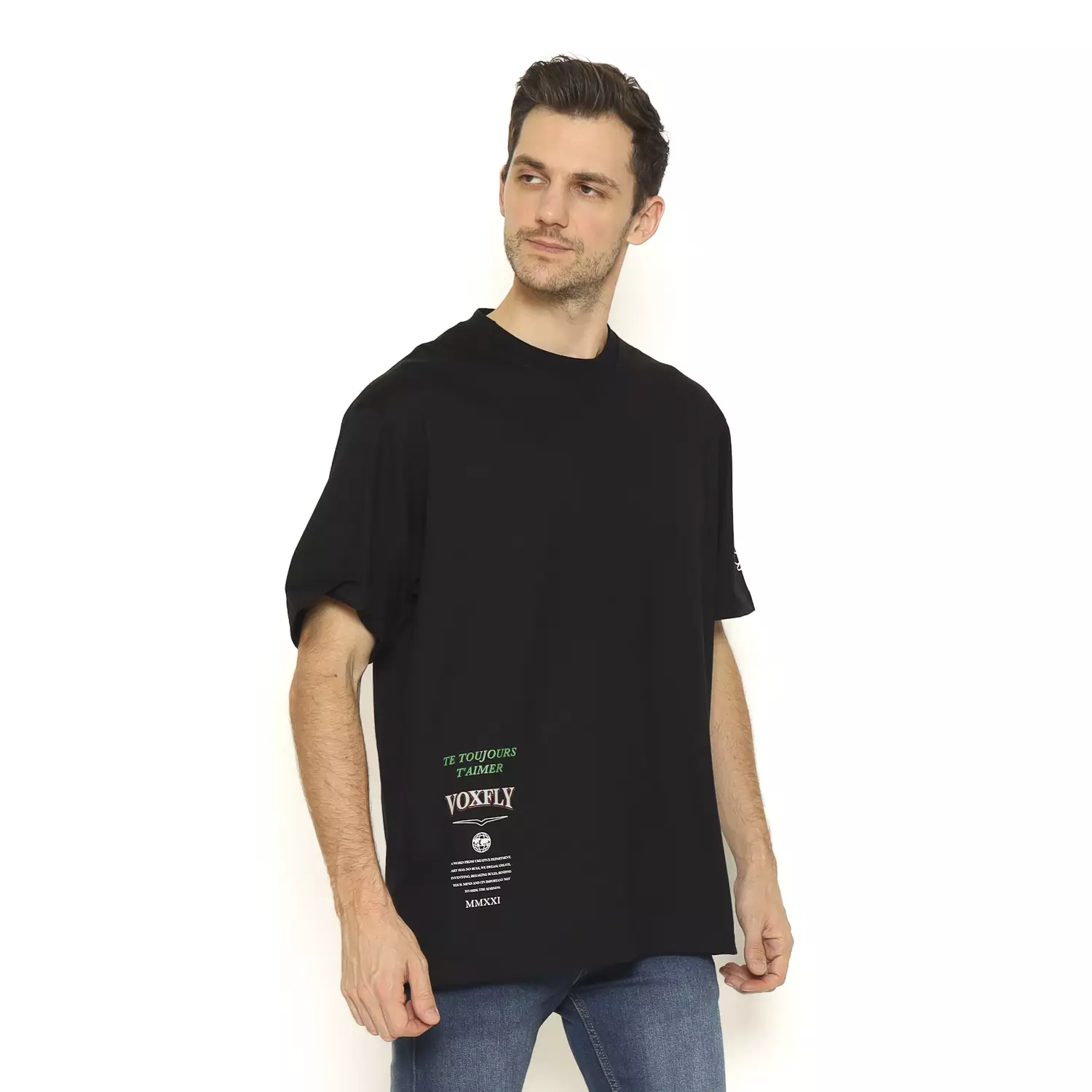 Voxfly Kaos Lengan Pendek Pria Rhude Oversize Men Tee Planet Surf