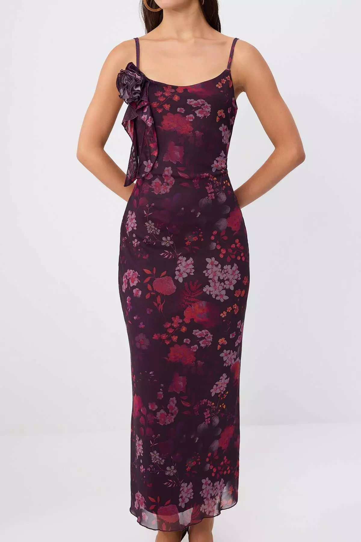 Multi-Colored*001 Abstract Appliqué Maxi Knitted Dress Twoss25El00168