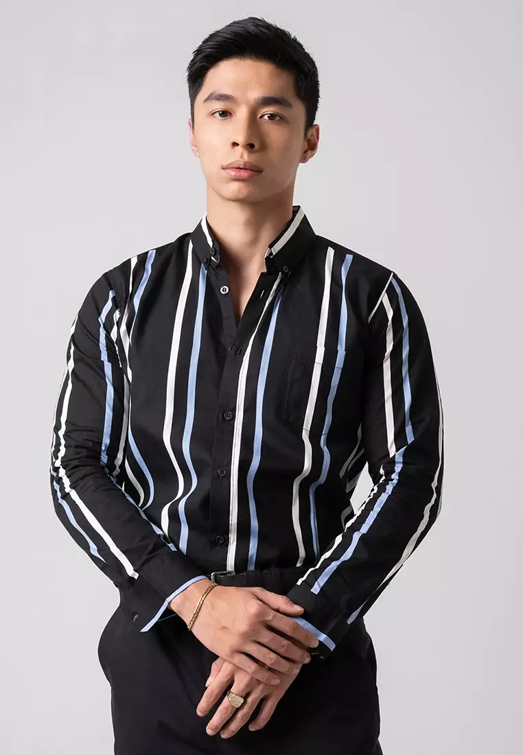 Kenzie Stripe Printing Shirt LS