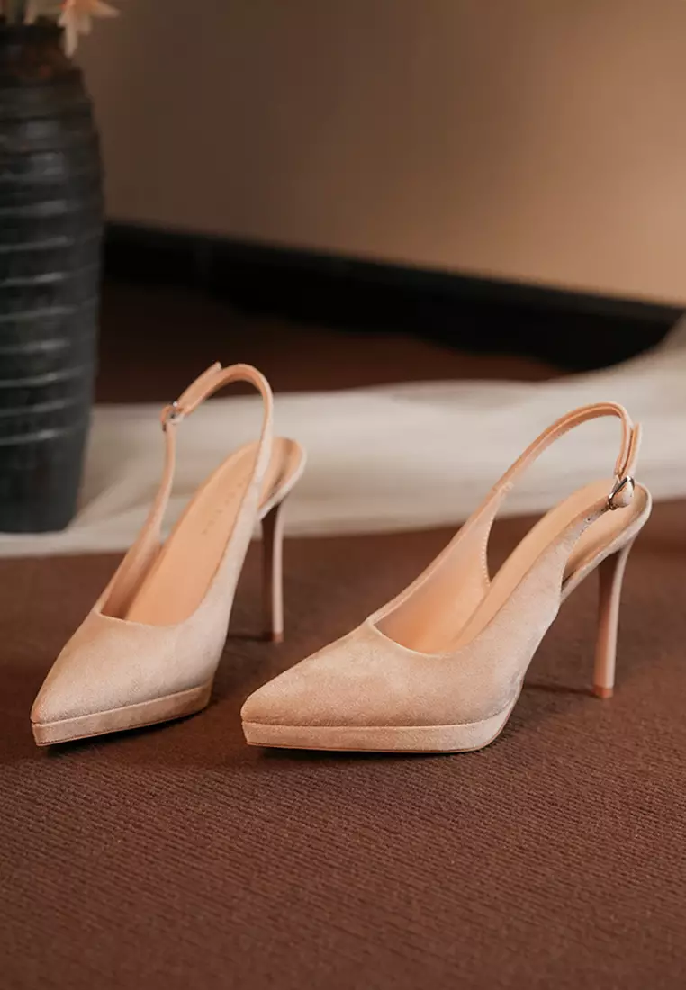 10CM Suede Slingback High Heel BY107-31