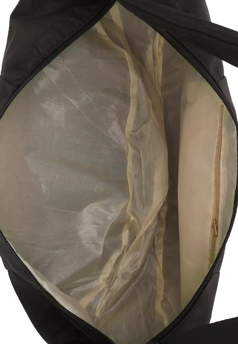 Nylon Hobo Bag With Adjustable Straps in Black