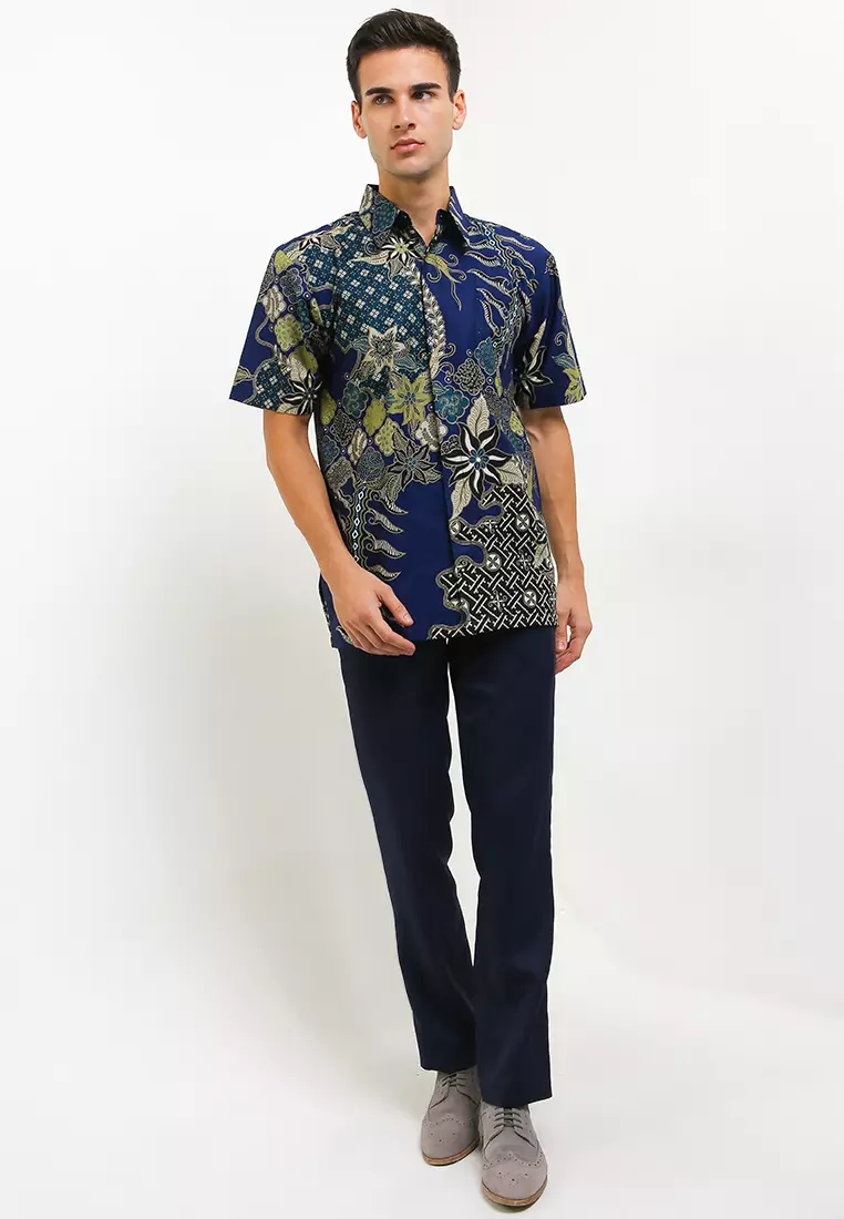 Alvin Shirt Kemeja Batik Katun Trikot Lengan Pendek