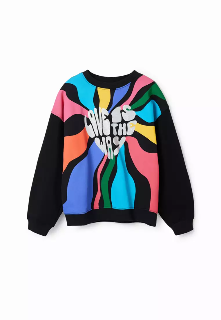 Desigual Girl Multicolour message sweatshirt.