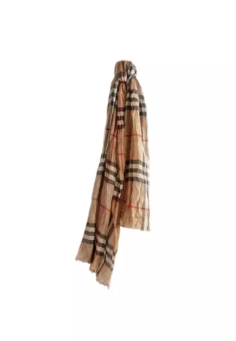 Burberry camel check scarf shop
