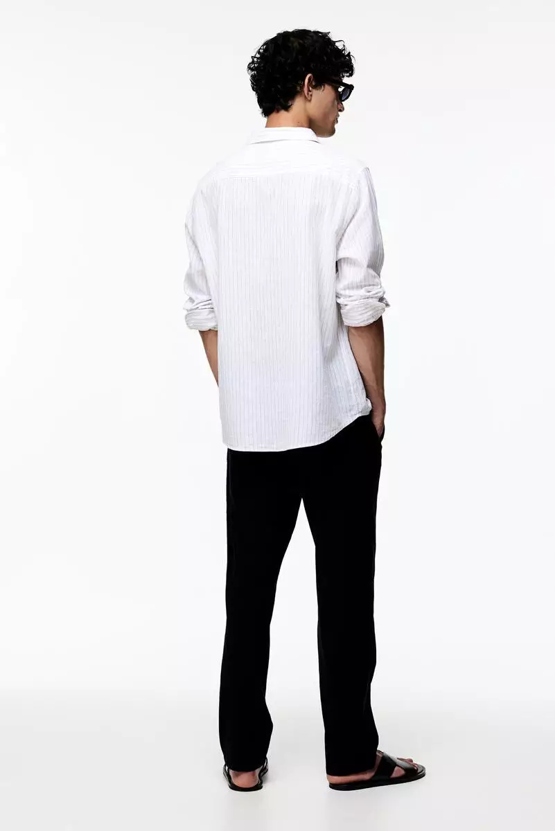 Regular Fit Linen-blend trousers