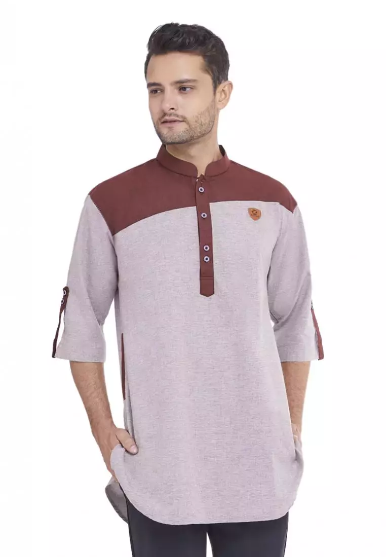 Zayidan Baju Koko Gamis Muslim Pria Mirza - Pink