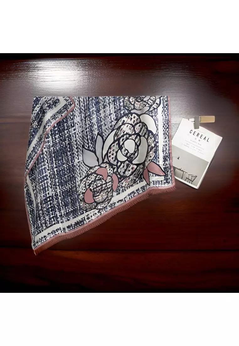 Luxury Silk Ladies' Large Scarf, Sun-Proof Crepe Satin, Premium Souvenir.