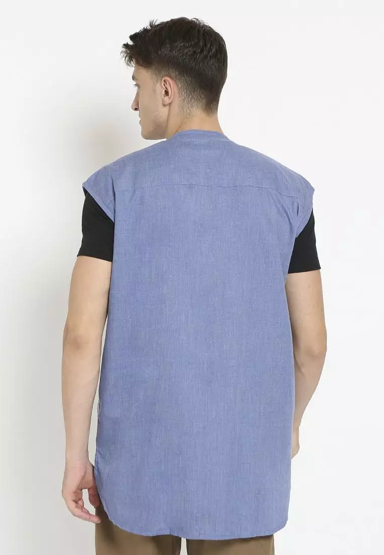 Zayidan Rompi Sholat Zipper Muslim Pria - Biru