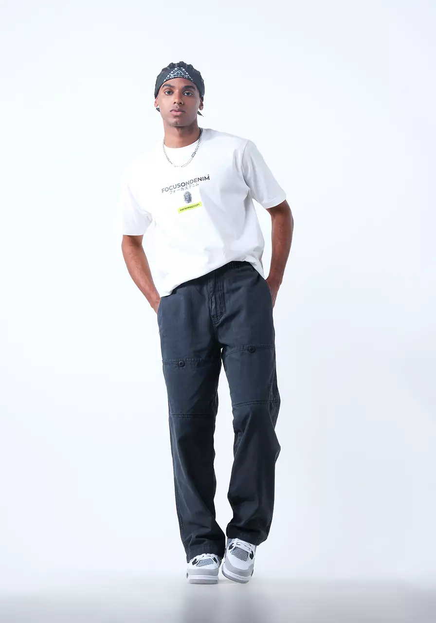 Celana Panjang Pria Baggy Kurabo Dark Grey