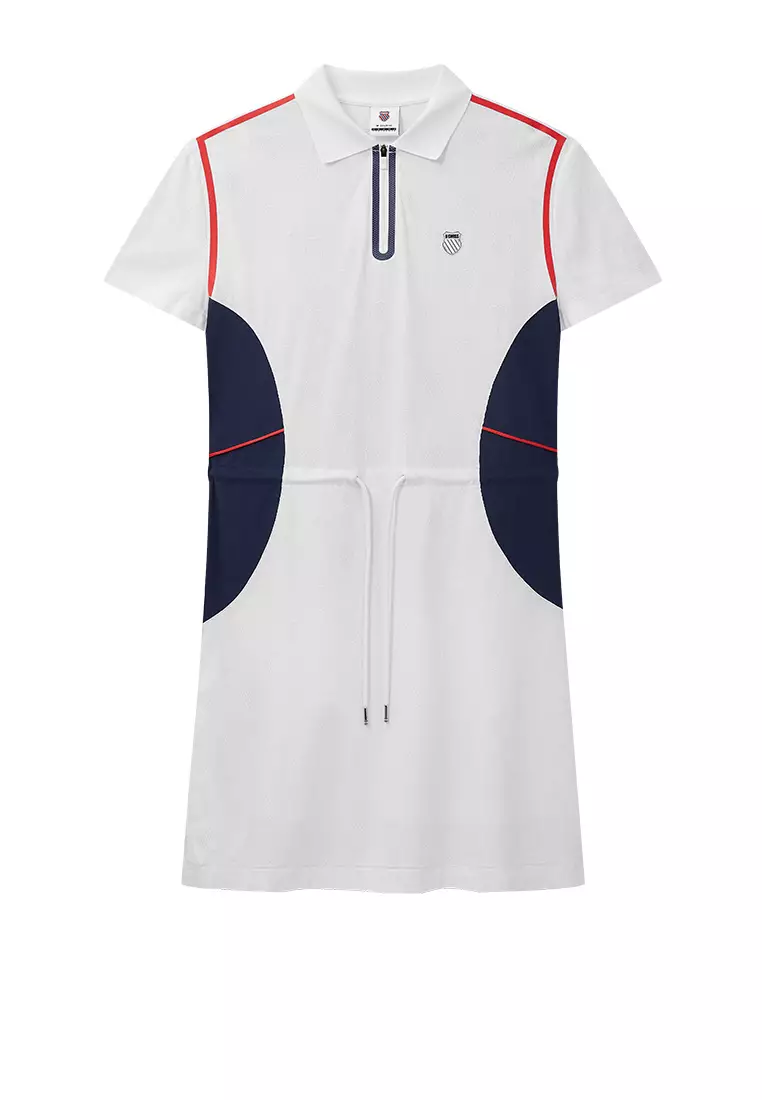 女裝滿印 K-SWISS LOGO 拼色POLO連身裙