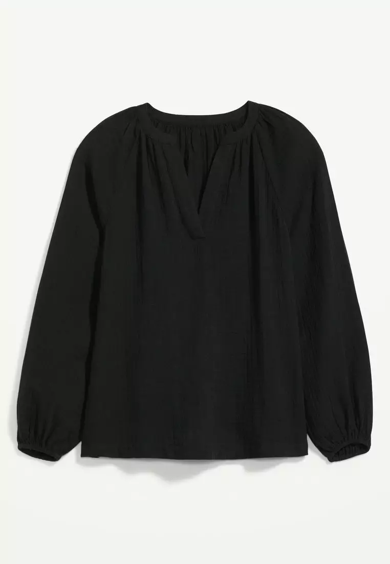 Split-neck Blouse For Women