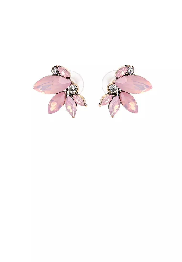 Cz flower shop stud earrings