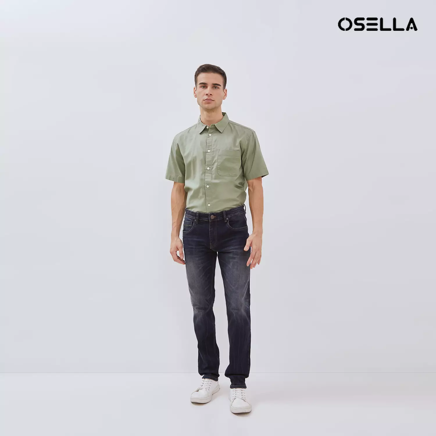 [NEW] Osella Jordy Slim Fit Denim Jeans In Dark Blue Wash 208O4010A3  | Celana Jeans Pria