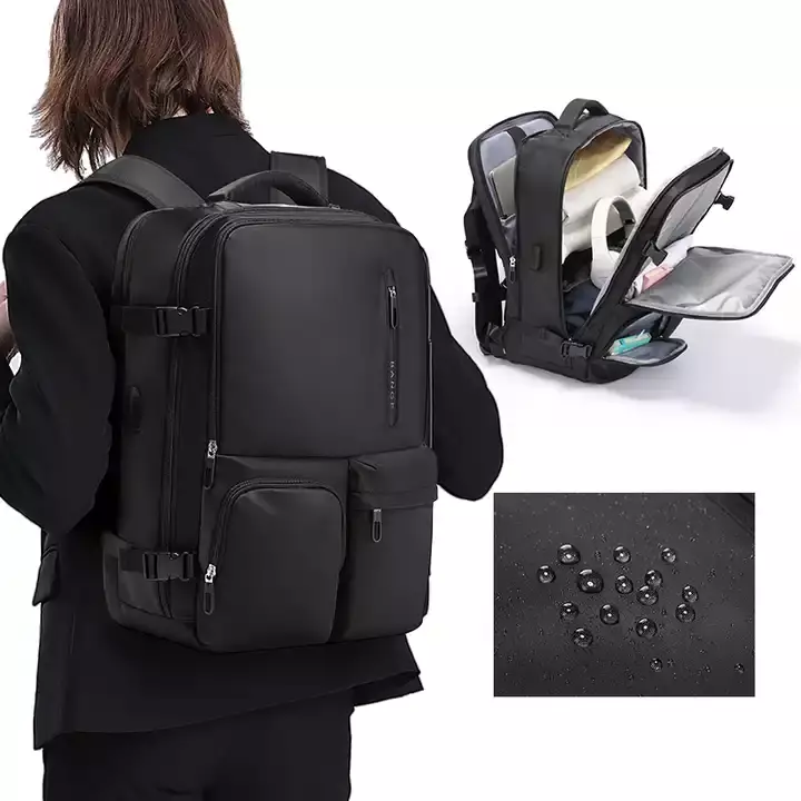 Bange BG1800 Tas Ransel Tas Travel Backpack Laptop Kerja Pria USB 17" - Hitam