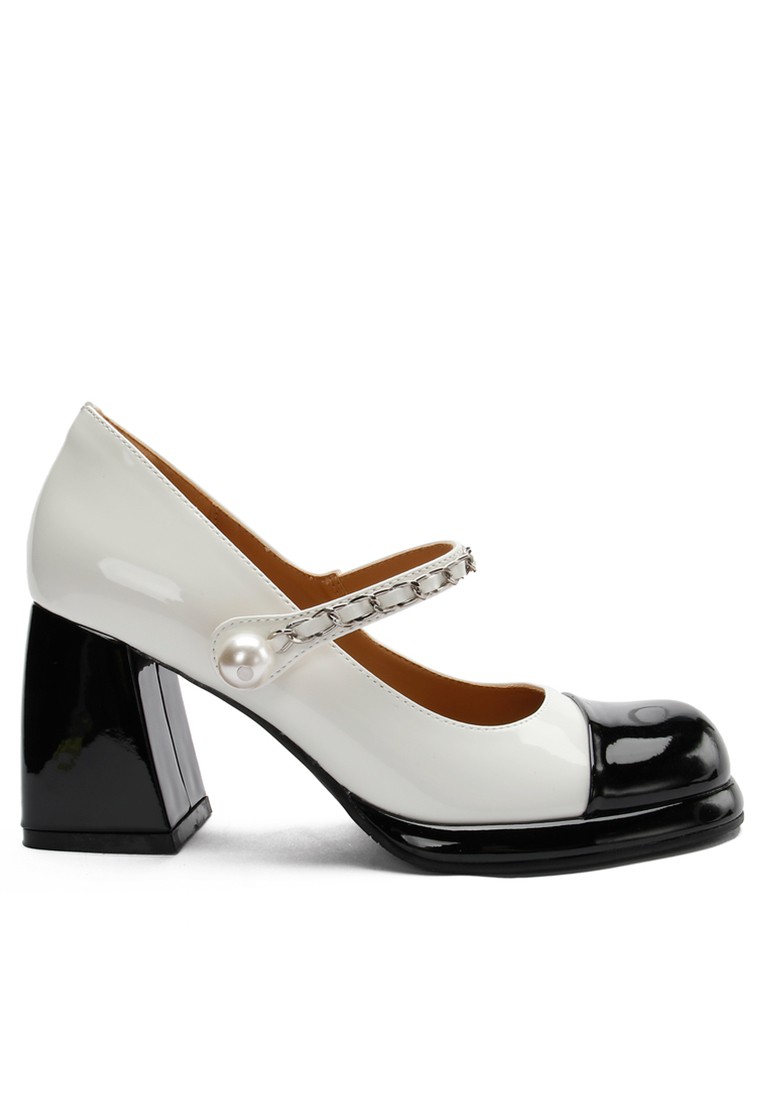 7CM Chain Strap Patent Leather Mary Jane Shoes TE876-5