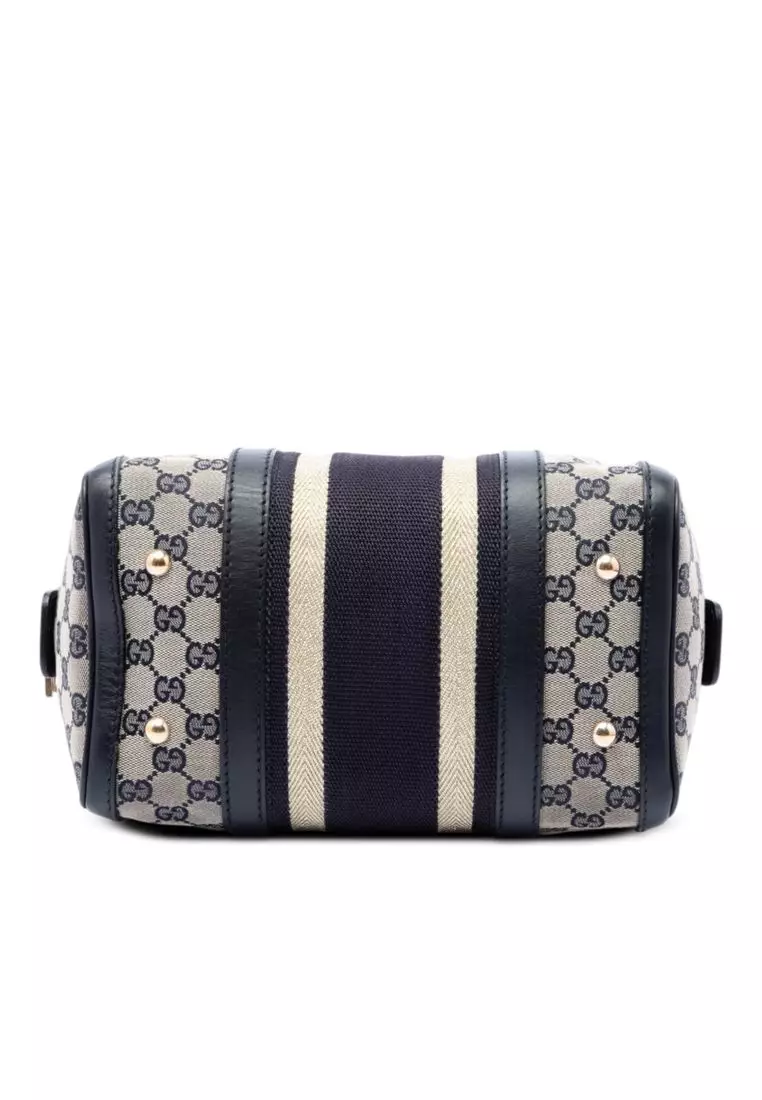 Pre-Loved Gucci Small Gg Canvas Web Joy Boston Bag