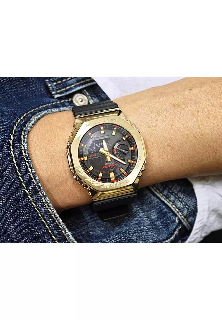 GBM-2100CX-9A Men Analog-Digital Watch Black Resin Band