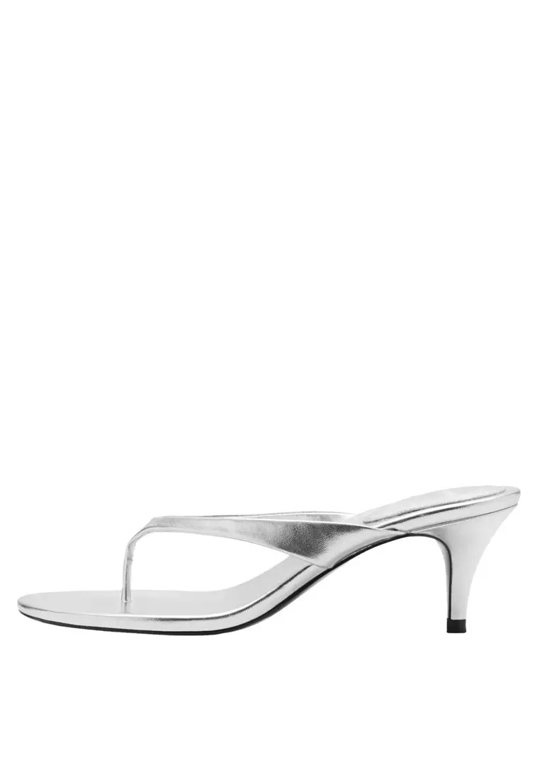 Discount on Mango  shoes - SKU: Metallic Heel Sandals