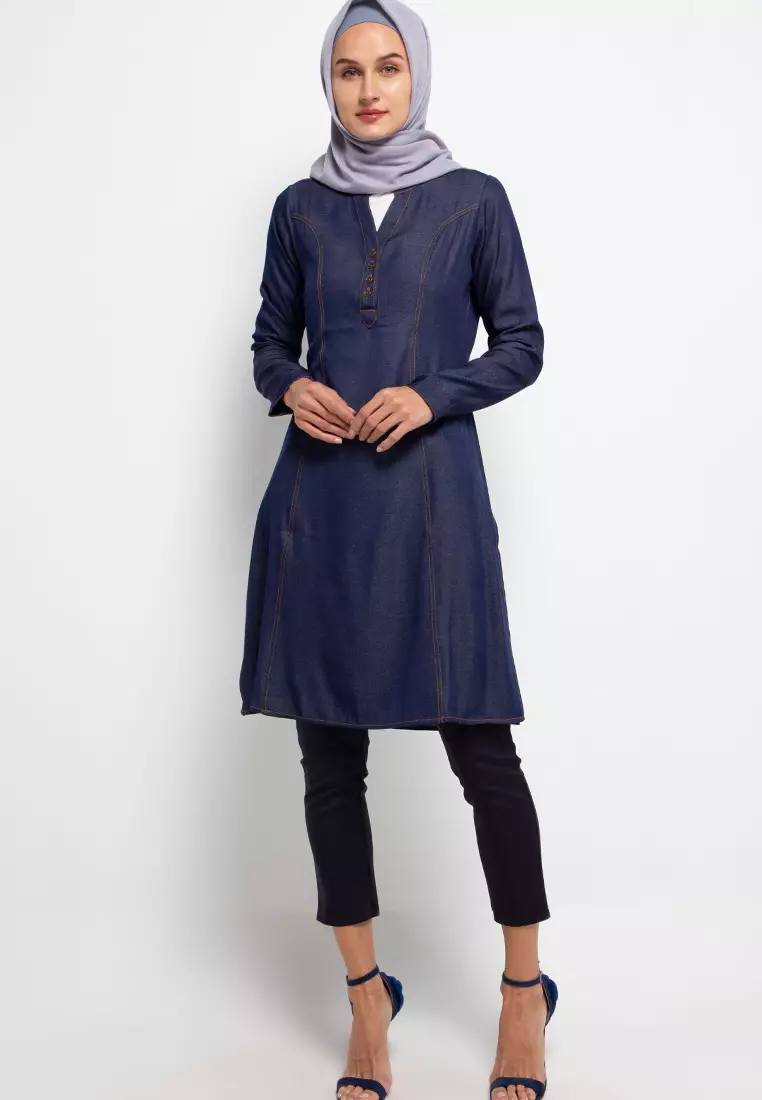 AZZAR Zuri Tunic in Navy