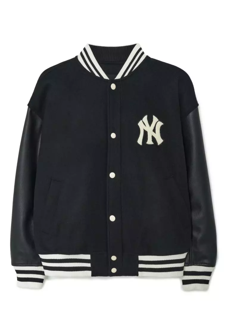 コート MLB Korea Jersey collar varsity jacket NY Navy 3AJPV0444-50N MLB WOOL BASIC VARSITY JACKET NEW YORK YANKEES 2025 | Buy