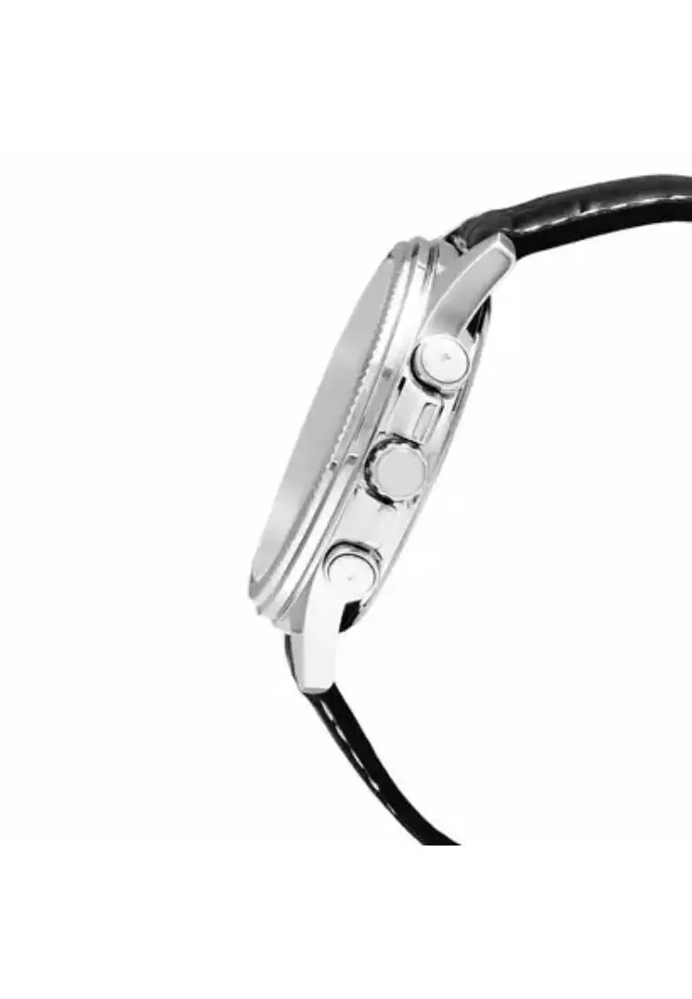 Men's Analog Watch MTP-1375L-1AV Black Genuine Leather Band Watch for mens