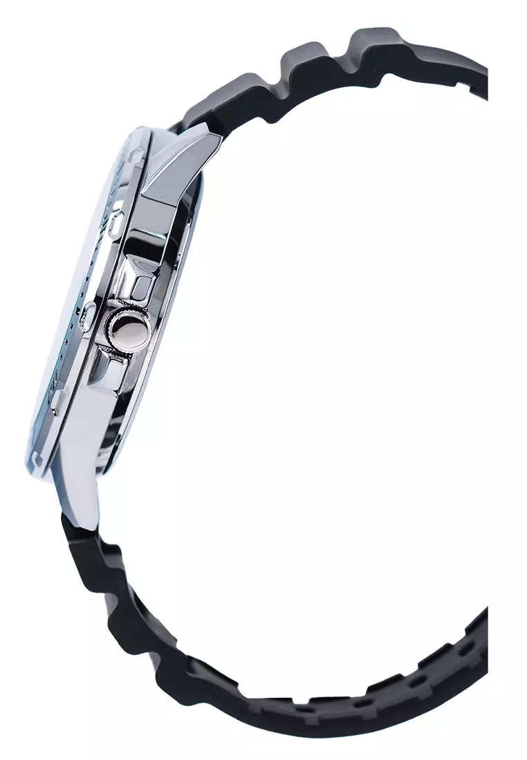 Casio - Jam Tangan Analog Pria - Silver - Black Rubber Strap - MTP-VD01-1E