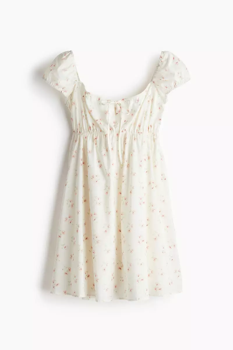 Drawstring-detail flared-skirt dress