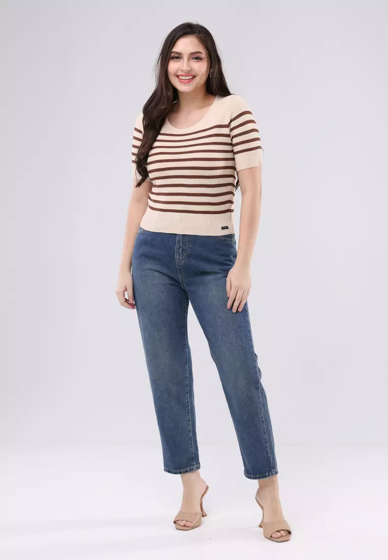 Knitted Short Sleeves Blouse