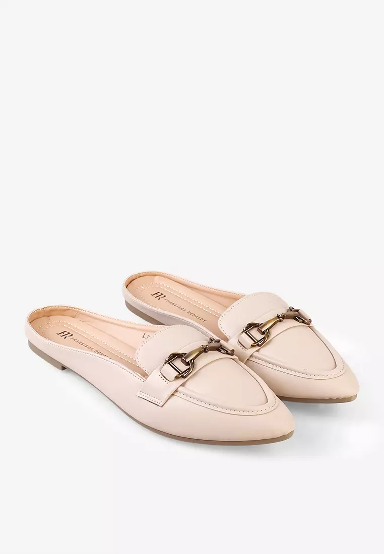 Sepatu Bustong Mules Wanita L.Retha Beige