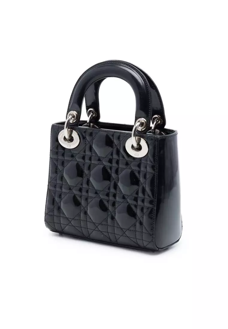 Pre-Loved Dior Mini Patent Cannage Lady Dior