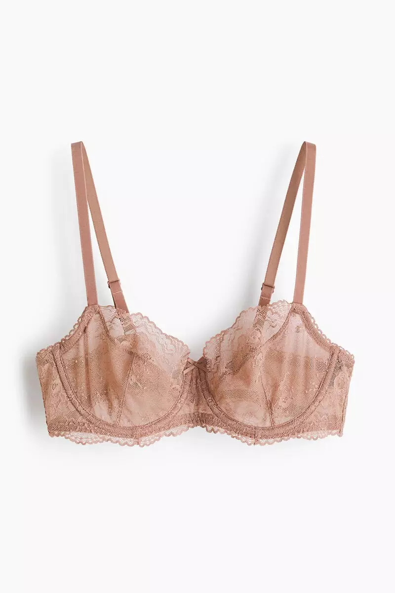Underwired lace bra