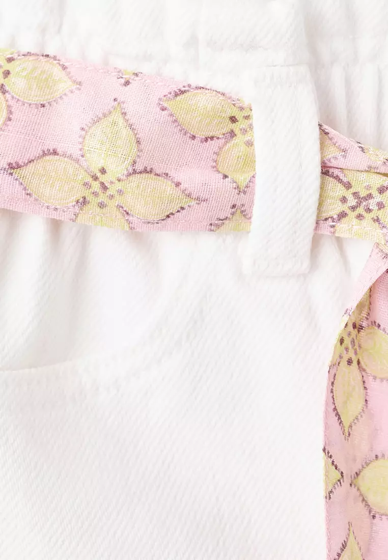 Denim Shorts With Scarf Detail