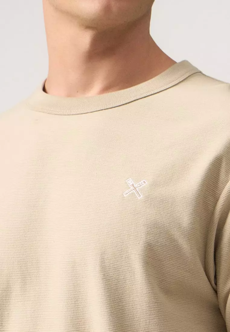 Regular Fit T-Shirt With Neck Binding Finish In Fine Ottoman