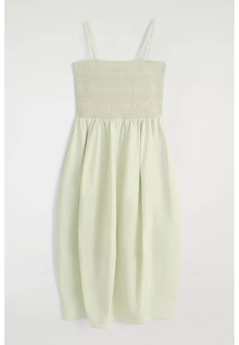 SMOCKED MIDI DRESS