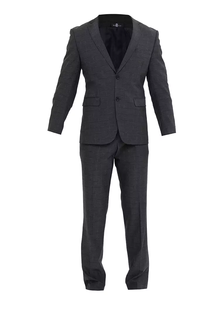 Slim Suit Jacket with Expandable Waist Trousers
