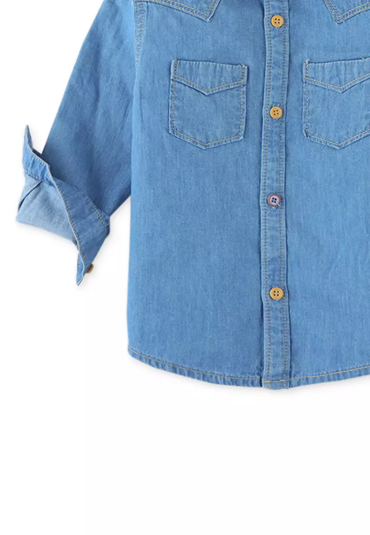 Baby Boys Hang On Banana Western Denim Shirt