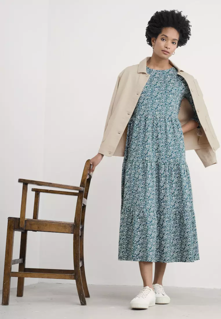 Seasalt Cornwall Petite Teal Line Strokes Dress