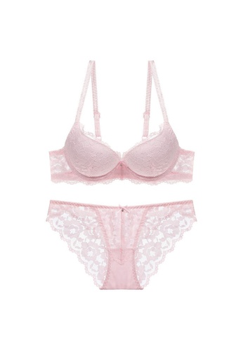 Glorify pink Premium Pink Lace Lingerie Set 7AC4DUSD6368C8GS_1