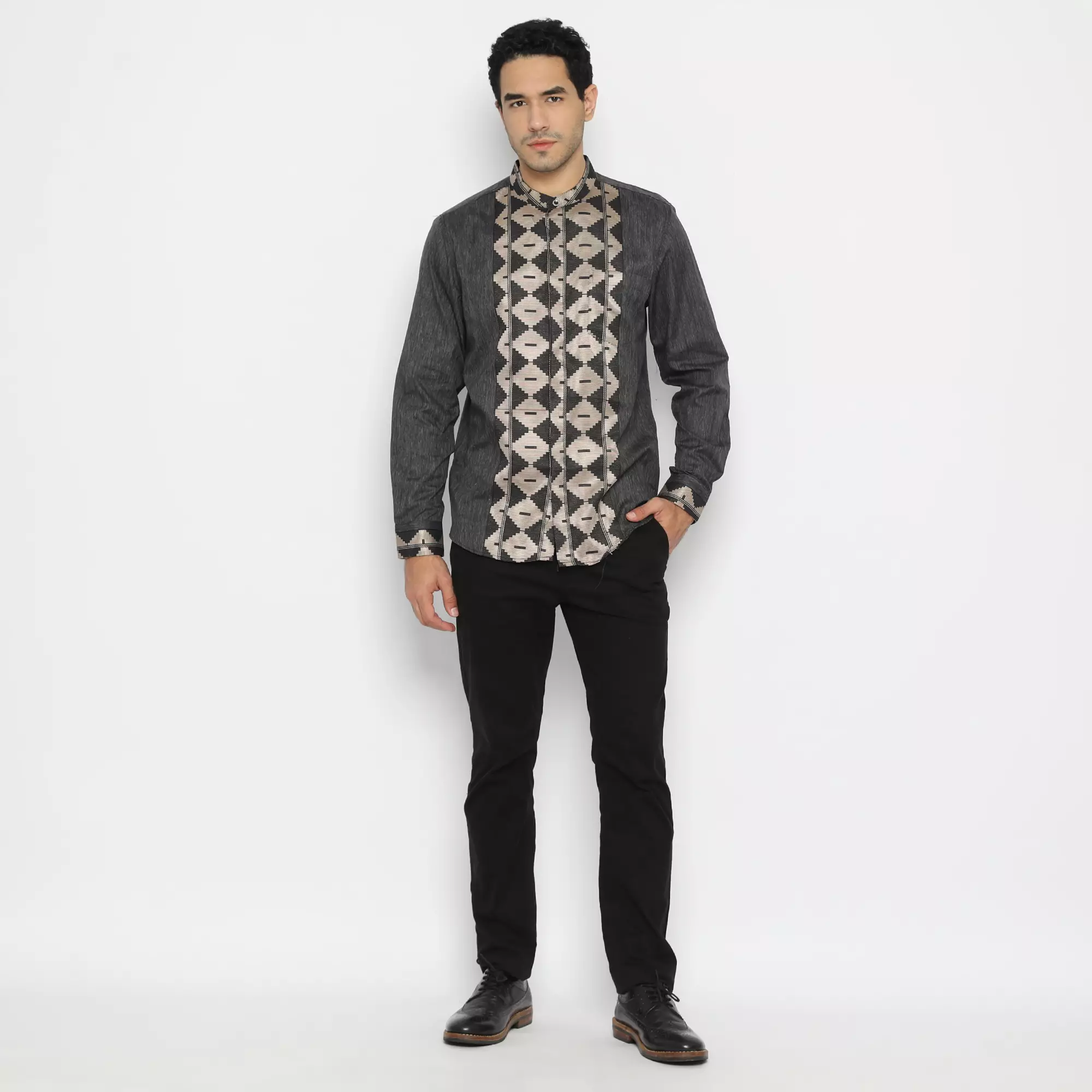 Platini Kemeja Koko Pria Lengan Panjang Polyester 961059