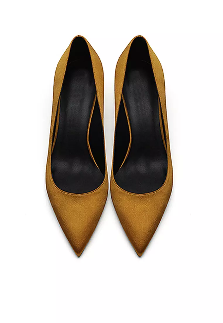 6CM Silk Fabrics Pointed High Heel Shoes HZL163