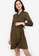 ZALORA WORK green Lapel Wrapped Midi Dress 67141AA5EE7A1CGS_1