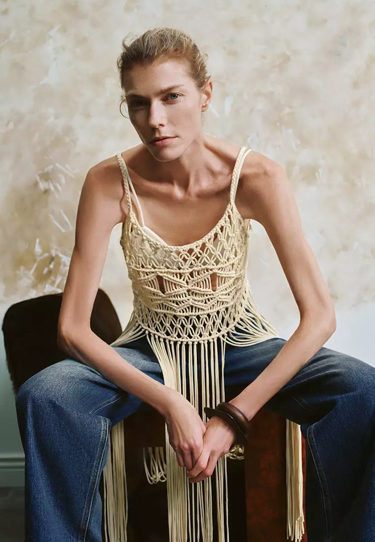 UR秋季新款女装度假波西米亚风流苏无袖针织衫UWH940070