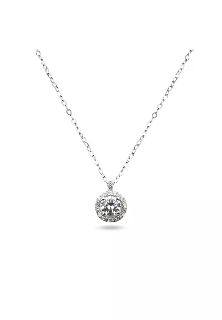 White gold cz top pendant