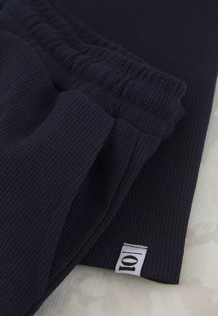Indigo Oversize/Wide Cut Textured Tracksuit Set Tmnss25Em00010
