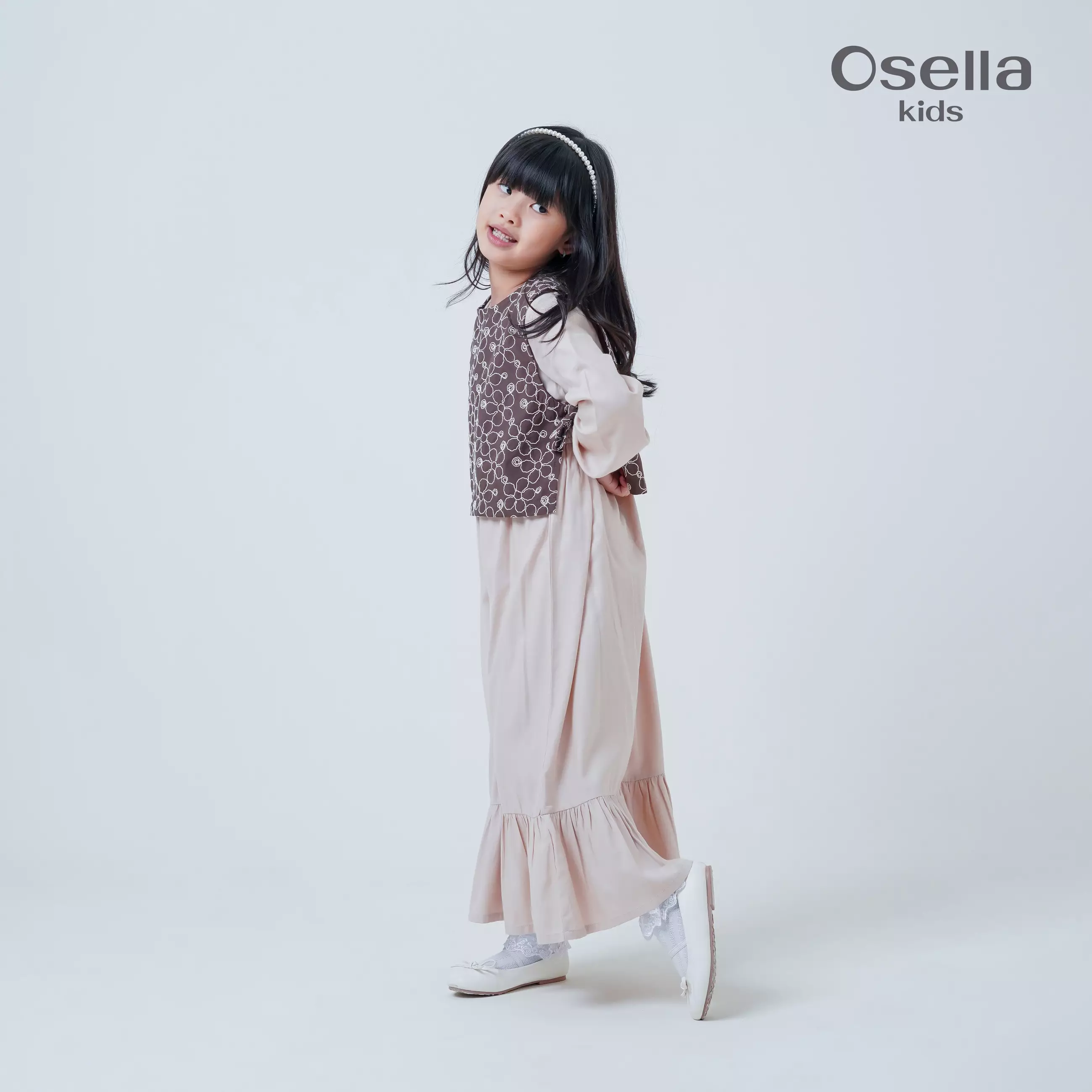 Osella Kids Zyifa Removable Embroidered Layered Dress 1357660489 | Gaun Raya Anak Perempuan