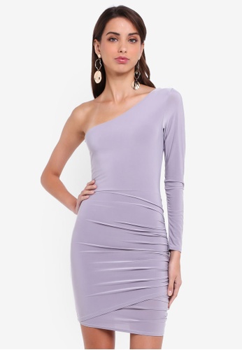 Buy Missguided Slinky One Shoulder Ruched Drape Dress Online On