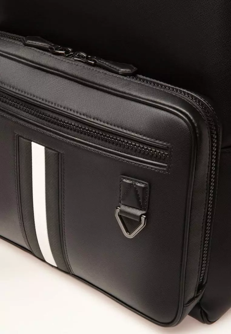 Bally Mavrick Recycled Leather Backpack In Black