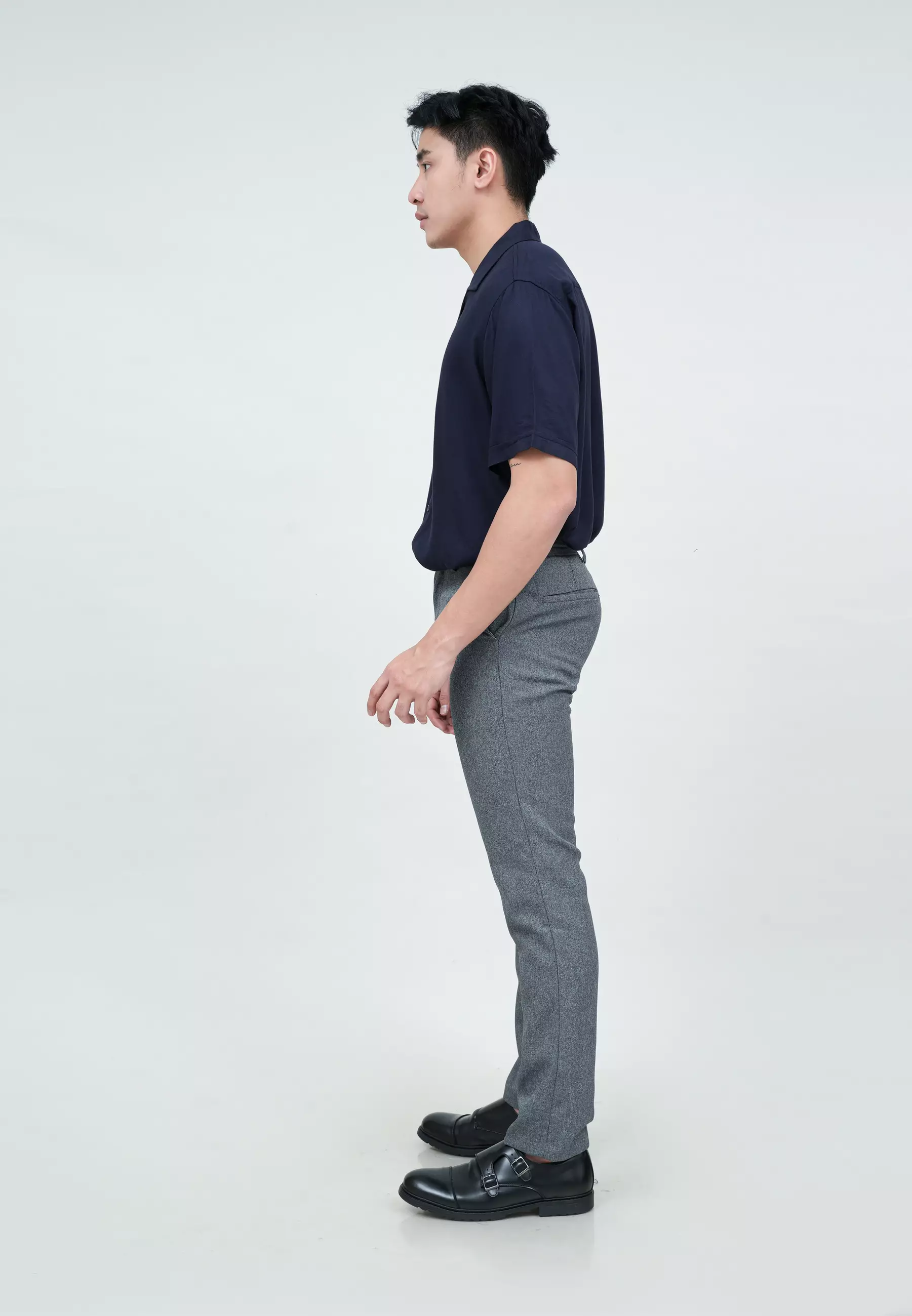 Houseofcuff Kemeja Bowling Lengan Pendek Rayon Shirt Navy